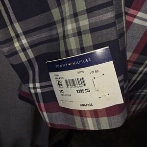 Tommy Hilfiger Men's Plaid Blazer in Navy and Red